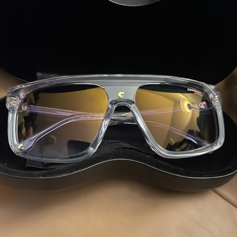 CARRERA 1061/S 9001V TRANSPARENT GOLD AUTHENTIC SUNGLASSES W/CASE 59-16